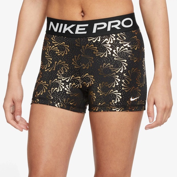 black & gold nike pro shorts - Picture 1 of 4